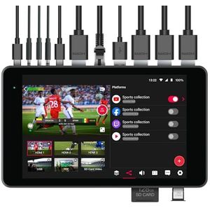 YOLOLIV - YoloBox Pro - Multi-camera Live Streaming Studio-encoder - Draagbaar - 8-inch Touchscreen