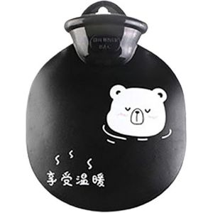 Warmwaterkruik 350 ml warmwaterflessen draagbare duurzame cartoon herbruikbare warmwaterzak warmwaterzak (zwart)
