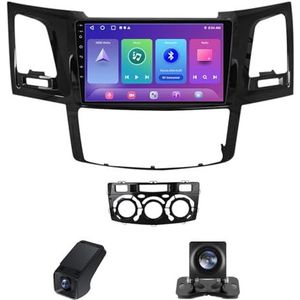 Android 13 Auto Radio geldt voor Toyota Fortuner 1 AN50 AN60 HILUX Revo Vigo 2005-2014 met Bluetooth Navi 9 inch Touchscreen Auto Radio met/AM Stuurwielbediening Achteruitrijcamera(B,NF-1)