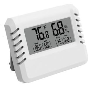 Digitale LCD Indoor Handige Temperatuursensor Vochtigheidsmeter Thermometer Hygrometermeter Nauwkeurige Monitor(New-C-F-White)