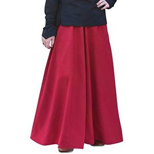 Battle-Merchant - Dames middeleeuwse rok - tot de grond - wijd - middeleeuwen - LARP-kleding - maagd - Vikingen - katoen - rood - XL