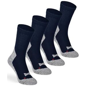 mehrstrumpf Wandelsokken, 2/4/8 paar, outdoor, wandelen, trekking, anti-blaren, bekleding voor dames en heren, all-weather, 4 paar (Multi Marineblauw), 39-42 EU