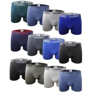 Katoenen Boxershort voor Heren, Zachte en Comfortabele, Katoenen, 12-pack, Veelkleurig, L
