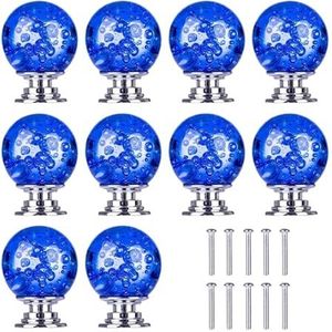 Ladehandvat 10 Stuks Crystal Bubble Ball Handvat Creatieve Deurknop For Kast Lade Kastdeur Meubelen Hardware Accessoires Makkelijk te installeren (Color : Blue)