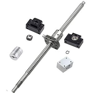 ONLISUM SFU1204 Kogelomloopspindel 400 mm schroefdraadspindel roestvrij staal kogelomloopspindel met BK10/BF10 ondersteuning, moederbehuizing en koppeling voor geautomatiseerde