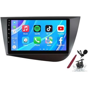 Android 14 Autoradio Sat Navi voor S-eat Leon (2005-2012) 9 Inch Touchscreen Multimedia Speler met Draadloze Carplay GPS Navigatie FM RDS Bluetooth 5G-WiFi SWC DSP,M120s