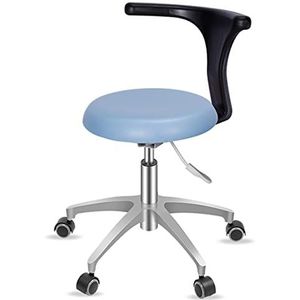 Rolbank, verstelbare spa-bank, draaibare salonbank Tandartskruk Verstelbare hoogte 44-56 cm 360 graden draaibaar PU-leer Type A & Type B Multicolor(Light Blue,TypeA)