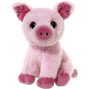 Roze pluche varken knuffeltje 14 cm - speelgoed varkens