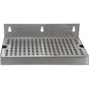 SWAYVES Muurmonteerde Metalen Lekbak, Roestvrijstalen Lekvoor Kegerator Met Verwijderbare Afvoer Bord, Bierlekbakken Zonder Afvoer/12 * 7Inch