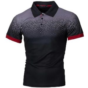LQHYDMS T-shirts Mannen Mannen Shirt Tennis Shirt Dot Grafische Plus Size Print Korte Mouw Dagelijkse Tops Basic Streetwear Golf Shirt Kraag Business, Zwart B, XXL