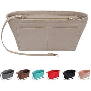Soyizom Vilten Handtas Organizer Portemonnee Organizer Vilt Insert Tas Organisatoren Multi Zakken Tote Tas in Tas voor Vrouwen, Beige-XL