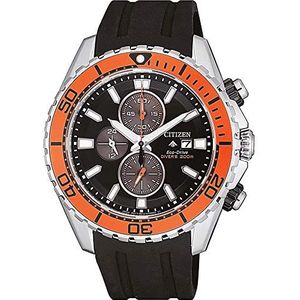 Citizen Heren analoog Eco-Drive polshorloge, zwart, armband