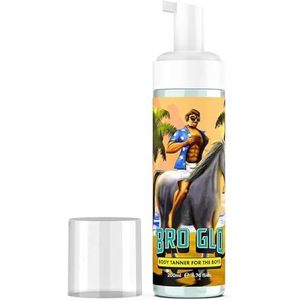 Bro Glo Zelfbruiner voor de jongens - Snelle toepassing schuimmousse gemakkelijk zonloos bruin voor gezicht en lichaam olievrij op waterbasis Sneller huiddrogen Natuurlijke zon gekust bronzen kleur