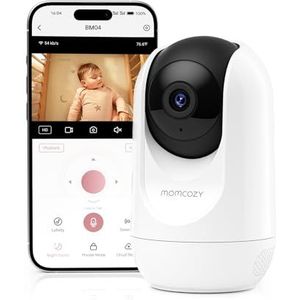 momcozy Babyfoon BM04 extra camera, intelligente wifi-babyfoon met camera en audio, 5 inch 1080P-scherm met wandhouder, eenvoudig koppelen (compatibel met BM04)