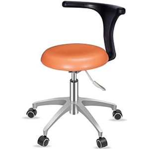 Rolbank, verstelbare spa-bank, draaibare salonbank Tandartskruk Verstelbare hoogte 44-56 cm 360 graden draaibaar PU-leer Type A & Type B Multicolor(Orange,TypeA)
