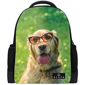 My Daily Golden Retriever Hond Zonnebril Rugzak 14 Inch Laptop Daypack Boekentas voor Reizen College School