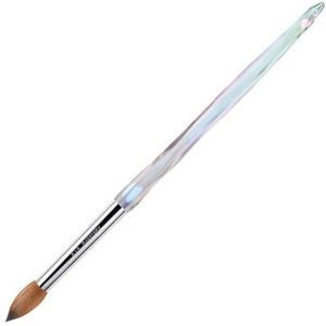 Kolinsky Geplooide acryl nagelborstel voor acrylpoeder en EMA Monomeer applicatie, gemaakt voor professionele nageltechnici en beginnende nagelstudenten, maat #14