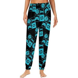 Eat Sleep Play Video Game Dames Pyjama Lounge Broek Elastische Tailleband Nachtkleding Bodems Print