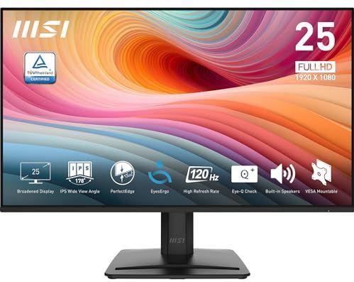 MSI - PRO MP251 E2 - Monitor - Zwart - 62,2 cm - Full HD - LED