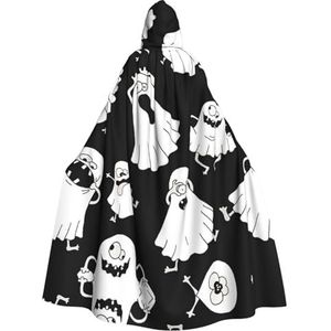 MDATT Halloween Hooded Mantel, Hooded Cape Omkeerbare Vampier Heks Halloween Cosplay Fancy Dress Kostuum Grappig Wit Geest