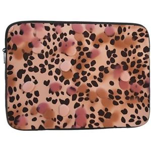 Laptop Sleeve 17 inch Dots on Leopard Print Print Laptop Case Aktetas Cover Slanke Laptop Tas Shockproof Laptop Beschermhoes voor Reizen Werk