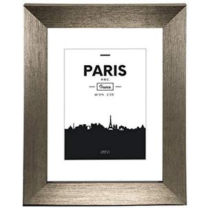 Hama Kunststof fotolijst ""Paris"" (lijst 40 cm x 50 cm, rand 20 mm x 15 mm, voor foto's van het formaat 28 cm x 35 cm, spiegelglas, polystyreen (PS), met haken) staal