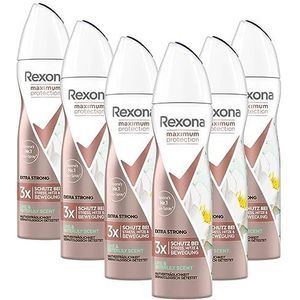 Rexona Maximum Protection Antitranspirant Spray Lime & Waterlily Scent met 48 uur bescherming tegen sterk zweten en lichaamsgeur, 150 ml, 6 stuks