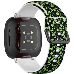 Sportbandje compatibel met Fitbit Sense / Sense 2 / Versa 4 / Versa 3 (Halloween meisjes), siliconen armband, accessoire