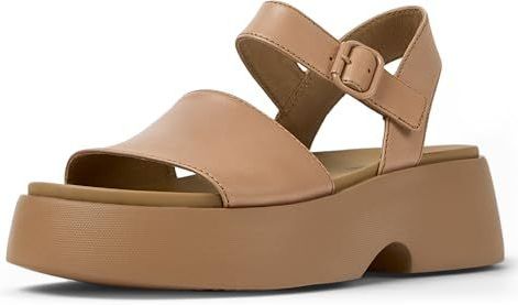 Sandalen - Effen - Leer - Verstelbare Riemen - Blokhak