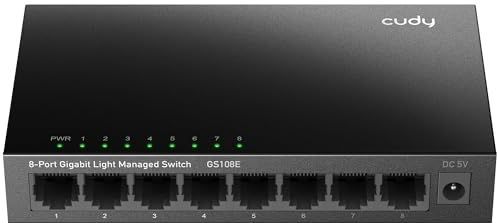 Cudy - GS108E - Netwerkschakelaar - Zwart - 8 Havens - Gigabit Light Managed Switch