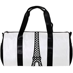 Ronde Gym Sport Duffel Bag met Afneembare Schouderband Eiffeltoren in Rode Hoge Hakken Training Handtas Nachttas voor Vrouwen en Mannen, Meerkleurig, 45x23x23cm/17.7x9x9in