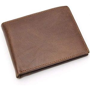 LIWEIKE Mannelijke Portemonnee Lederen Portemonnee Voor Mannen Creditcardhouder Slanke Geld Tas Mens Cluth Bag Casual Coin Pocket (Kleur: Bruin, Maat: 10 * 9CM)