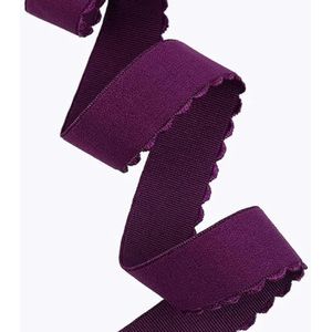 2,5 cm kleur halve maan rand suède elastische band danspak rok broek ondergoed beha kant accessoires-donker paars-25mm-4M