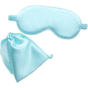 UYFRD Zijden slaapmasker met draagtas, tas voor reizen, slaap, oogschaduw voor vrouwen, man, dutje, comfortabele ooglapje, helpt bij het rusten (vers groen)
