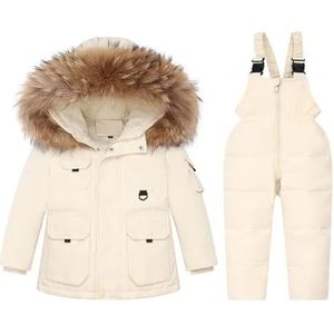 JJZXD Kinderen Parka Overalls Winter Donsjack jumpsuit Warm kindersneeuwpak met capuchon (Color : D, Size : 18M)