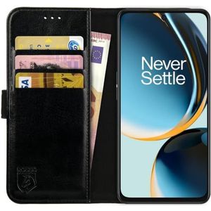 Rosso Element Book Case Wallet Hoesje Geschikt voor voor OnePlus Nord CE 3 Lite | Portemonnee | 3 Pasjes | Magneetsluiting | Stand Functie | Zwart