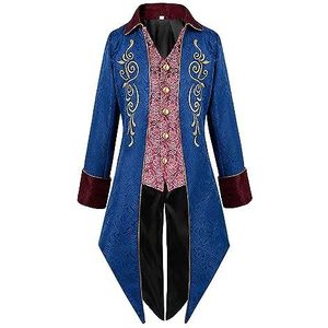 Gotische slipjas heren - Halloween thema gotische en vintage Steampunk jas - Piratenkostuum voor mannen, vampierkostuum voor Halloween-feestthemafeest en cosplay, Halloween-kostuum Tytlyworth