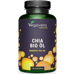 Vegavero BIOLOGISCHE Chia-olie capsules | 840 mg Omega 3 VEGAN - Zonder gelatine | Uit Chili | Biologische grondstof Benexia® | Omega-3 6 9 | Laboratorium getest, geen toevoegingen