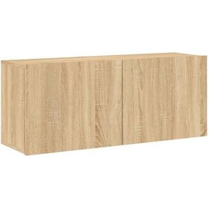 vidaXL Tv-meubel wandgemonteerd 100x30x41 cm sonoma eikenkleurig, tv kast, wandkast, tv dressoir, opbergkast, tv kastje, tv wandmeubel, wandmeubel