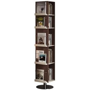 Tijdschriftenrek, Oude massief houten tijdschriftenrek vloer, draaibare krantenplank voor boeken, brochures, tijdschriften, kranten, strips