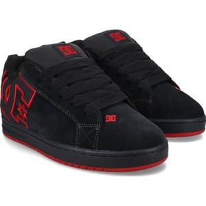 Dc Shoes Court Graffik Logo Contrast Skate Sneakers voor heren, veterschoenen, Donkergrijs Rood, 47 EU