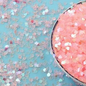 10g/20g/50g/ Nagelpailletten, effen hart voor nagelkunst, nageldecoratie, confetti, nagelkunst, hartpailletten - lichtroze 2-3,0 mm 50g