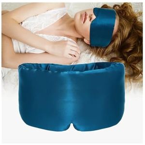 2 stuks moerbeizijde slaapmasker grote oogbedekking gezicht slaap zachte patch verduisterende blinddoek oogschaduw voor slaap (blauw)
