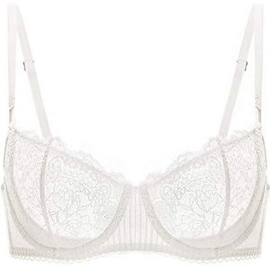 DOBREVA Dames Beugelbeha X-Back Balconette met Kant zonder Inzetstukken ivoor 90D