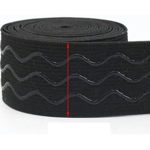 2/5/10M Zwart Wit Elastische Band 1-5cm Siliconen Antislip Rubberen Lint Ondergoed Rok Sportkleding Polser DIY Naaimateriaal-EB013-Zwart-40mm-5Meter