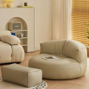 Zitzakken stoelen voor volwassenen, zitzak bank met vulstoel stoel stoel set hoek pouf pouf ottomaanse voetenbank, voor slaapkamer woonkamer tuin Beige-large