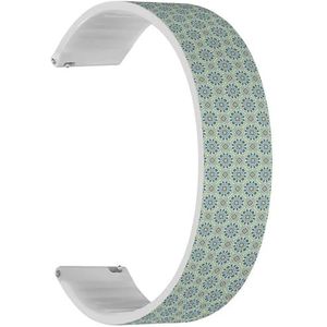 Solo Loop band compatibel met Forerunner 645/645 Music, Forerunner 55, Garmin Forerunner 245/245 Music (blauw turkoois, decoratief mozaïek), snelsluiting, 20 mm rekbare siliconen band, accessoire,