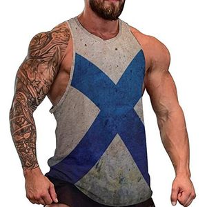 Vintage vlag van Schotland heren tank top mouwloos T-shirt pullover gym shirts workout zomer T-shirt