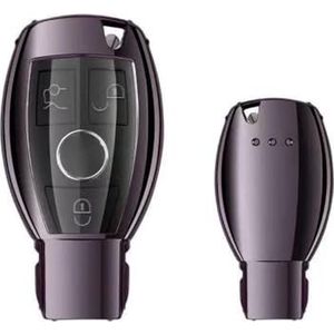 Sleutelkaarthouder Voor A B C E S CLS CLK CLA SLK PC+TPU Auto Afstandsbediening Sleutelhanger Volledige Cover Case Houder W203 W205 W210 W211 Voor AMG Sleutelbehuizing(1 UK)