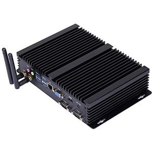 HUNSN Fanless Industrial PC, Mini Computer, I5 4200U 4250U 4258U 4278U, Windows 11 / Linux Ubuntu, IM03, AC WiFi, BT, VGA, HDMI, LAN, 2 x COM RS232, 2 x USB2.0, 4 x USB3.0, 8G RAM, 256G SSD